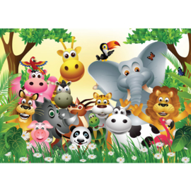 Fotobehang poster 0013 kinderkamer jungle dieren zoo