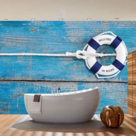 Fotobehang poster 3283 reddingsband blauw nautisch