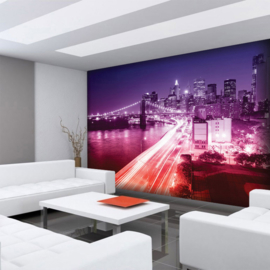 Fotobehang poster 0571 skyline new york rood