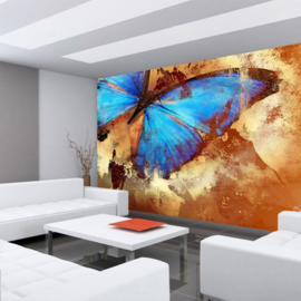 Fotobehang poster 3559 dieren vlinder insect blauw