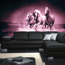 Fotobehang poster 1017 dieren eenhoorn paarden unicorn paars