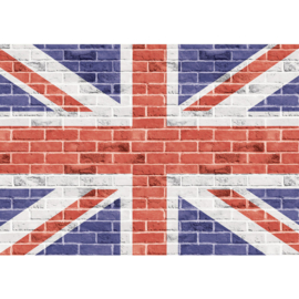 Fotobehang 1303 vlag van engeland verenigd koninkrijk union jack union flag stenen muur