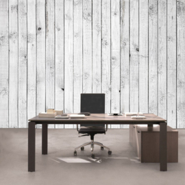 Fotobehang poster 0085 hout planken grijs wit