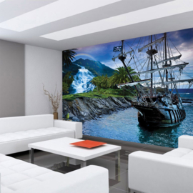 Fotobehang poster 3005 boot galjoen zee zeilboot zeilschip sailing