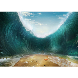 Fotobehang poster 1661 zee water blauw tunnel doorgang golf