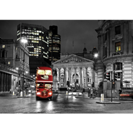 Fotobehang poster 0538 engeland london bus rood dubbeldekker