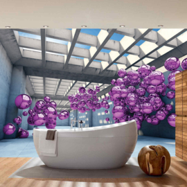 Fotobehang 3246 Kunst abstract architectuur luchtbellen ballon paars