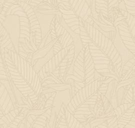 60746 Strelitzia blad creme silk