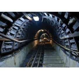 Fotobehang poster 3390 bergtrein tunnel rails