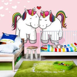 Fotobehang poster 4580 kinderkamer unicorn roze