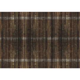 Fotobehang poster 1814 hout patroon bruin