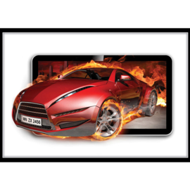 Fotobehang poster 3563 cars auto rood sportwagen