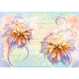 Fotobehang poster 1426 bloemen hout lila