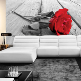 Foptobehang poster 2558 bloemen rozen roos steigerhout