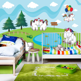 Fotobehang poster 4582 kinderkamer unicorn ballon