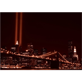 Fotobehang 0703 USA New York tower light oranje brug