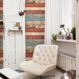 Dutch Trilogy FD22319 planken hout rood blauw