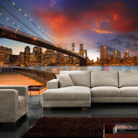 Fotobehang poster 0021 skyline new york big apple kleur
