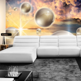 Fotobehang poster 2687 kunst ballen wolken bellen fantasie