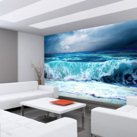 Fototbehang poster 0100 Natuur zee golven water storm