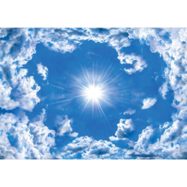 Fotobehang poster 2389 wolken zon
