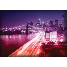 Fotobehang poster 0571 skyline new york rood