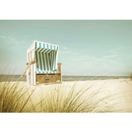Fotobehang poster 4586 strandstoel zee strand