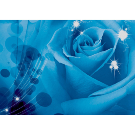 Fotobehang poster 1304 bloemen roos rozen blauw