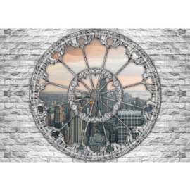 Fotobehang 1230 Skyline New York raam window vieuw
