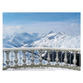 Fotobehang poster 2853 balkon alpen bergen sneeuw