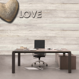 Fotobehang poster 1667 hout planken hart love