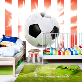 Fotobehang poster 1034 kinderkamer sport voetbal rood wit