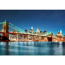 Fotobehang poster 0179 skyline new york big apple brooklyn bridge brug