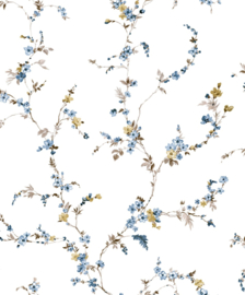 84016 bloemen Engels vintage blauw