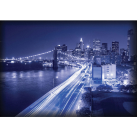 Fotobehang poster 0561 skyline new york blauw