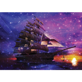 Fotobehang poster 3079 boot zeilschip jacht zeilboot galjoen fantasie