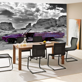 Fotobehang poster 0266 auto wrak paars natuur paars abstrakt