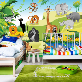 Fotobehang poster 4527 kinderkamer jungle