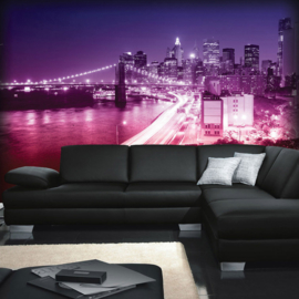 Fotobehang poster 0571 skyline new york rood