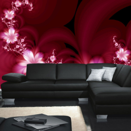 Fotobehang poster 0040 bloemen roze orchidee bloemen rank