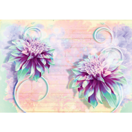 Fotobehang poster 2696 bloemen arabeske paars