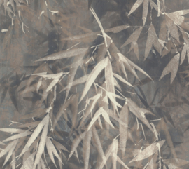 Folium FO18604 bamboeblad grijs taupe