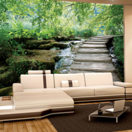 Fotobehang poster 3065 bos natuur beek stroom waterval