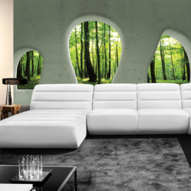 Fotobehang 1259 doorkijk natuur bos bomen architectuur