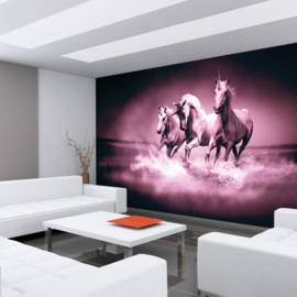 Fotobehang poster 1017 dieren eenhoorn paarden unicorn paars