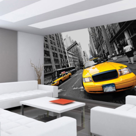 Fotobehang 0848 USA New York auto taxi geel yellow cab