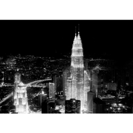Fotobehang 0863 Maleisie petronas tower zwart wit
