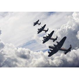 Fotobehang poster 2576 jacht vliegtuig wolken