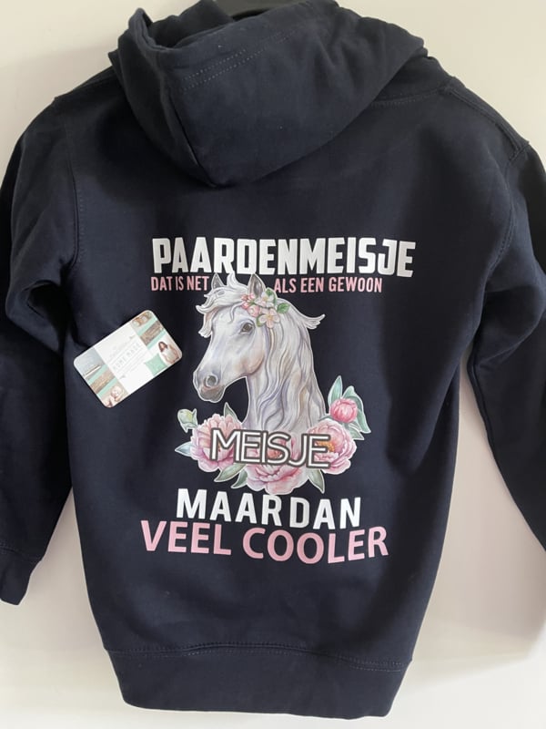 Paarden Meisje hoodie/ vest  fullcolor 2022