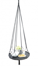 macrame hanger black #0901 hanging side table (incl. tray)